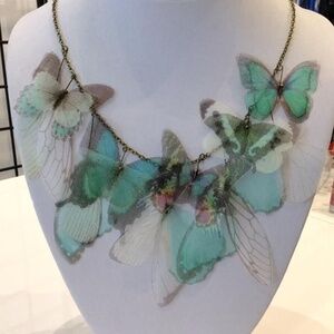 Hand Made Organza Butterfly Necklace